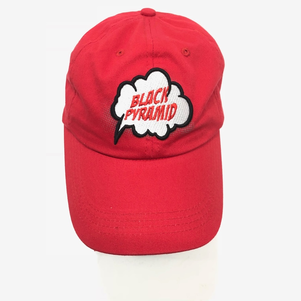 Chris Brown Black Pyramid Dad Hat Red & Black